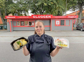 Färdig prisvärd mat på Gluggen Brunnsgatan i Gävle.