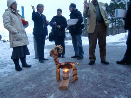 demonstration av inkubatorsbolaget H.I.T flamskydd