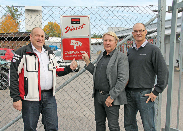 Erling Nordell, Anders Konnskog och Stefan Rönnberger är nöjda med larmsystemet som tar tjuven direkt.