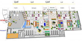 PLanritning över nya kontoret. Bild Gavlegårdarna